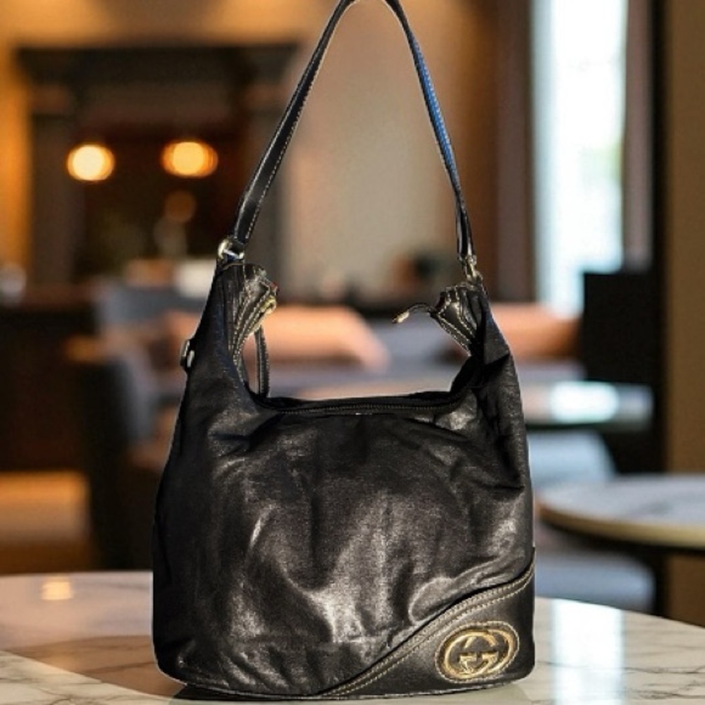 Gucci Britt Leather Hobo Bag